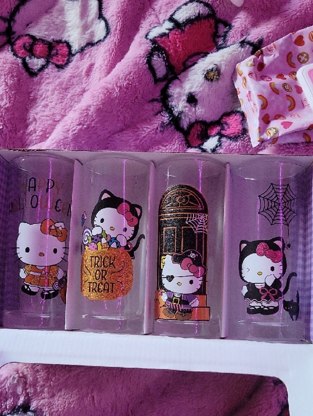 NEW Hello Kitty Halloween Glassware Set - Pink, Black & Orange OS - Picture 3 of 3